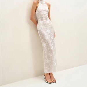 JW PEI White Floral Backless Dress